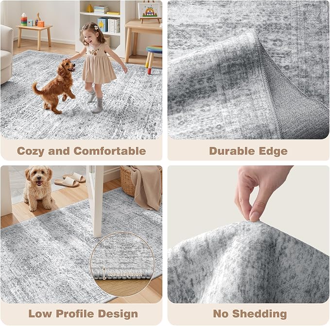 Washable Kitchen Rugs Sets of 2 Piece, Hallway Runner Rug Non-Slip - Image 7