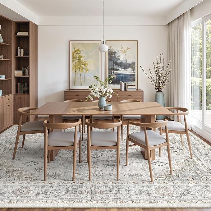 befbee 8x10 Area Rugs for Living Rooms, Stain Resistant Neutral Washable Rugs - Image 8