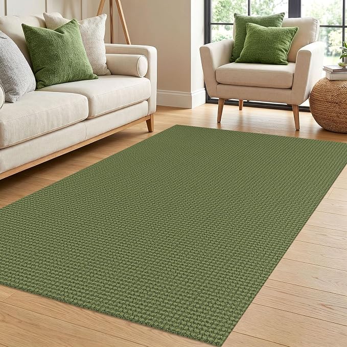 IOHOUZE Washable Area Rug 4x6 Non Slip Rubber Backed Woven Rugs by iOhouze