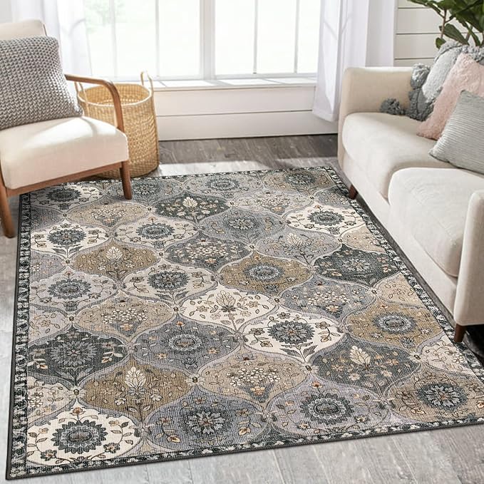 Lahome Moroccan Trellis Washable Area Rugs, 3x5 Rug by Lahome
