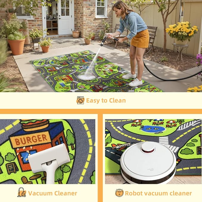 Upgrade Ultra Non Slip Kids Car Rug, Kids Road Playmat Rug - Image 6