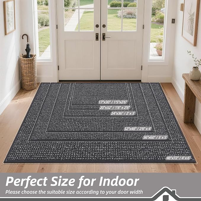 BEQHAUSE Dirt Trapper Door Mat 48" x 72", Non-Slip Washable Doormats Entrance - Image 2