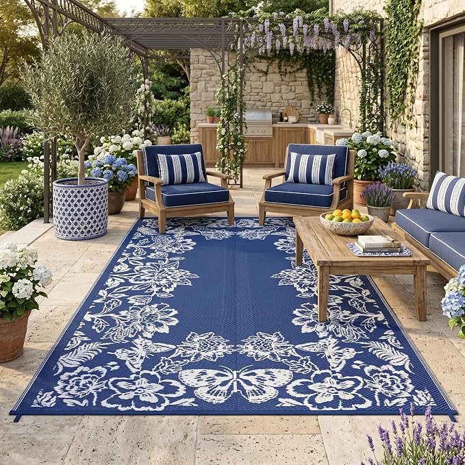 Garvee Outdoor Rugs 8’x10’ Waterproof Reversible Mats, Large Area Plastic Straw by Garvee