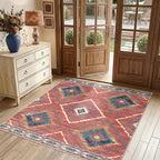 BESTSWEETIE Area Rug 8x8 Rug Machine Washable Non-Slip Low Pile Print Pattern - Image 2