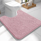 OLANLY Toilet Rugs U-Shaped 24x24, Extra Soft Absorbent Chenille Contour by OLANLY