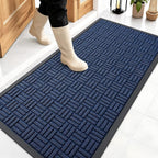 OLANLY Front Door Mat Outside Entrance 47x23, Heavy Duty Sturdy Natural Rubber by OLANLY