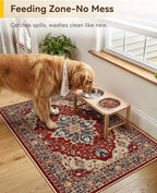 RELEANY Area Rugs Small 2'x3' Washable Non-Slip, Floral Vintage Distress - Image 2
