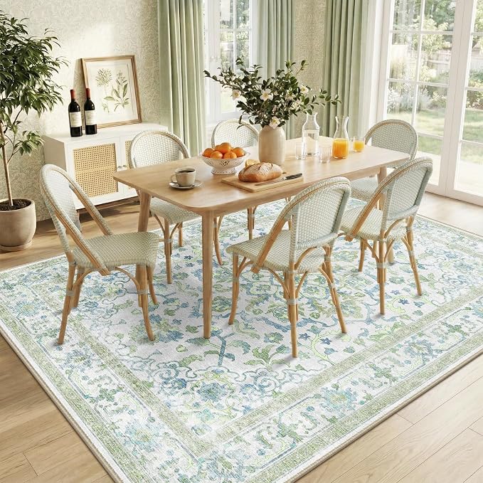 CAPALOCA Machine Washable Rugs Nursery Rug 8x10 Cute Girl Non Slip Low Pile - Image 9
