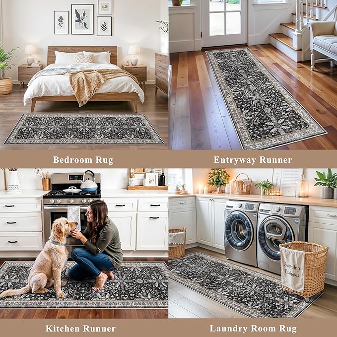 Kitchen Rug Sets 4-Piece with Runner – Washable Non-Slip Floor Mats - Image 3