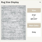 Soalmost Area Rugs 4x6 for Living Room, Vintage Washable Rugs for Dining Room - Image 5