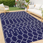Smiry Outdoor Rug 9x12 ft, Waterproof Reversible Plastic Straw Rugs, Boho by Smiry
