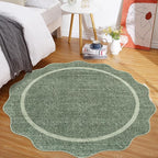 GarveeHome Scalloped Round Area Rugs, Washable Small Round Rug 3 ft Non-Slip - Image 4