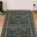 Farmhouse 3x4 Rug for Entryway Indoor, Non Slip Dark Green Washable Kitchen by Evyhood