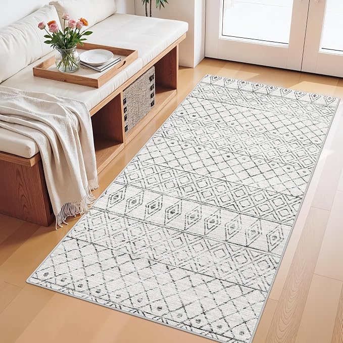 2x4 Runner Rug for Hallway: Washable Non-Slip Moroccan Rugs for Kitchen - Image 3