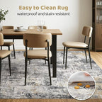 6x8 Area Rug Living Room: Washable Large Abstract Soft Stain Resistant Indoor - Image 6