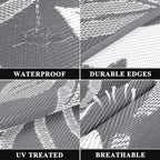 Pauwer Waterproof Outdoor Rug 9x12, Reversible Plastic Straw Patio Camping Rug - Image 3