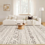 Nakagishi 7x9 Area Rug Living Room: Washable Boho Large Neutral Soft Farmhouse - Image 5