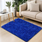 Small Throw Blue Rug for Bedroom, 2x3 Feet Fluffy Shag Area Rugs for Living - Image 3