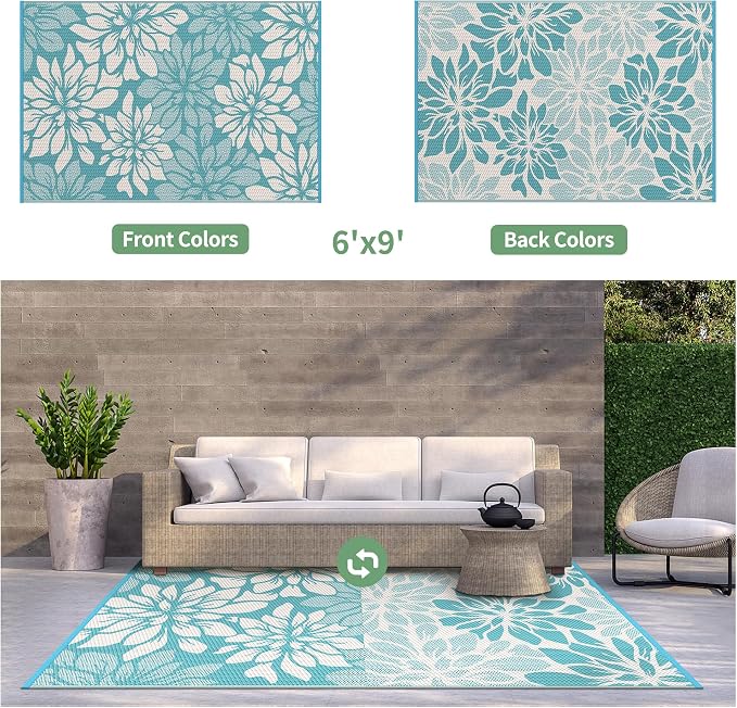 GENIMO Outdoor Rug Waterproof for Patio Decor, Large Area Rugs Mats for RV - Image 5