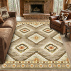 Area Rug 5x7 Rug Machine Washable Non-Slip Low Pile Print Pattern Western Rug - Image 2