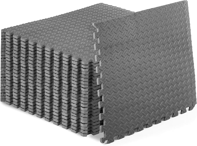 ProsourceFit Exercise Puzzle Mat 1/2-inch, EVA Interlocking Foam Floor Tiles by ProsourceFit