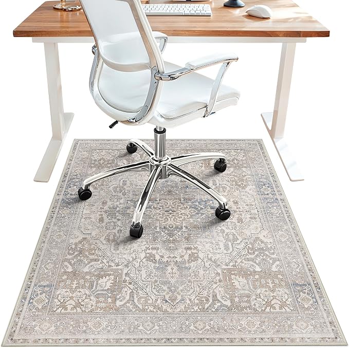 36"x60" Office Chair Mat for Hardwood Tile Floor, Under Desk Carpet Protector by BESBLEE