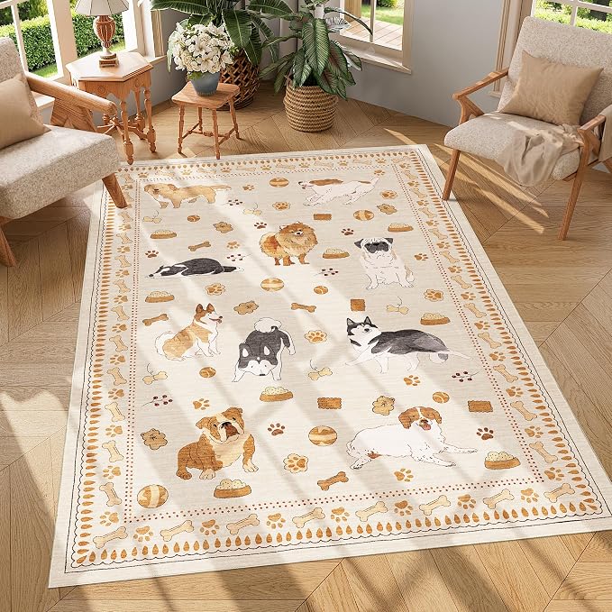 DUKINO 4x6 Area Rug, Non Slip Washable Rug by DUKINO