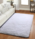 ONASAR White Rugs for Bedroom, 3x5 Fluffy Shaggy Bedside Area Rug, Soft Plush - Image 7
