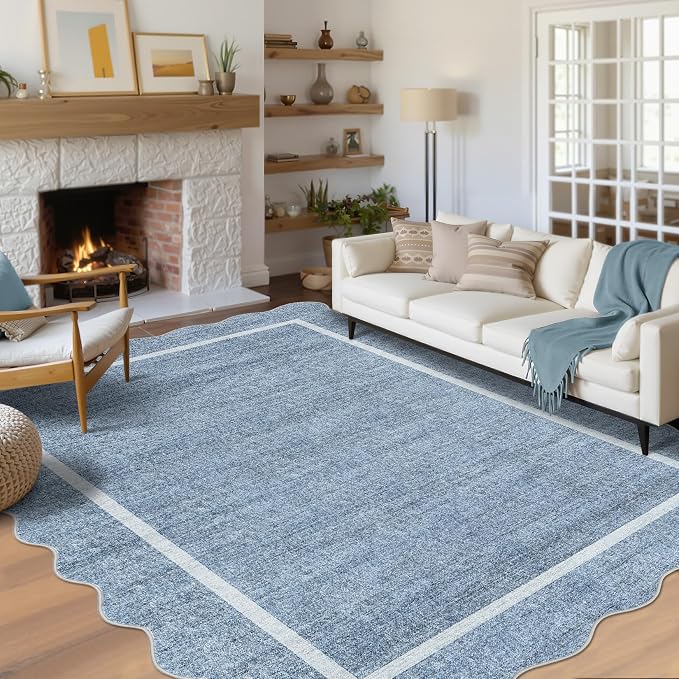 GarveeHome Scalloped Large Living Room Area Rug 6x9 by GarveeHome