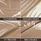 Pauwer Waterproof Outdoor Rug 8x10, Reversible Plastic Straw Patio Camping Rug - Image 3