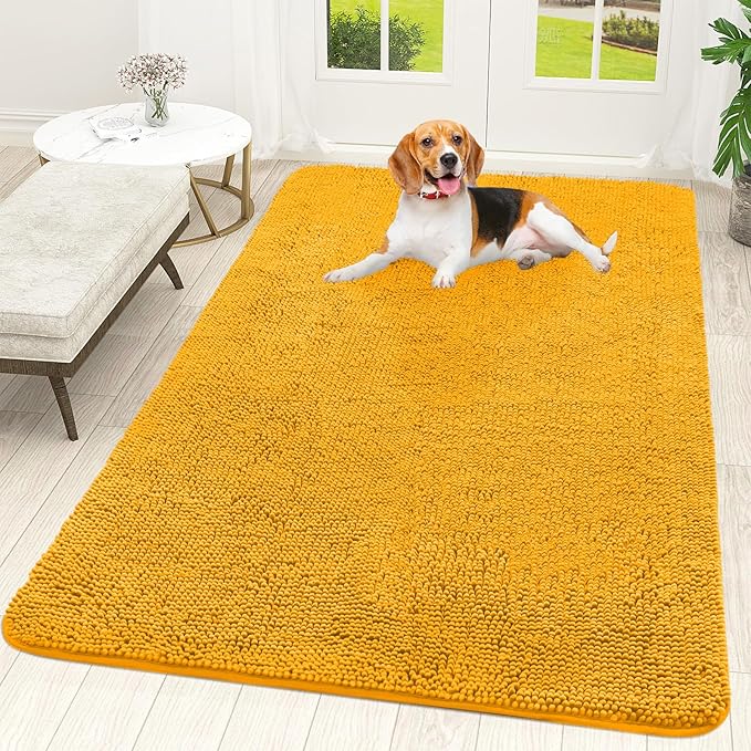 OLANLY Dog Door Mat for Muddy Paws 59x35, Absorbs Moisture and Dirt, Absorbent by OLANLY