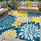 Colorful 3x5 Washable Rug for Living Room Tropical Botanical Modern Floral by ArenaRug