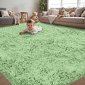 8x10 Area Rug for Living Room:Ultra Soft Fluffy Shag Light Green Rugs, Large by Unknown