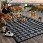HUGEAR Outdoor Waterproof Rug 8'x10' Plastic Straw Rugs Washable Reversible - Image 4