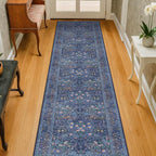 Dark Blue Washable 2x8 Runner Rugs Non Slip - Image 6