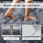Soft Runner Rugs for Bedroom, Mottling Dark Grey 2x6 Area Rugs Fluffy Rug Shag - Image 5