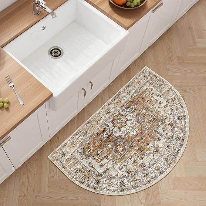 Madane Washable Half Circle Round Rug 2x3, Small Half Moon Rug Entryway - Image 3
