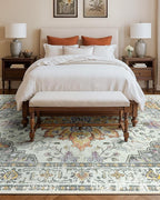 RELEANY Area Rugs Large 9'x12' Washable Non-Slip, Floral Vintage Distress - Image 9