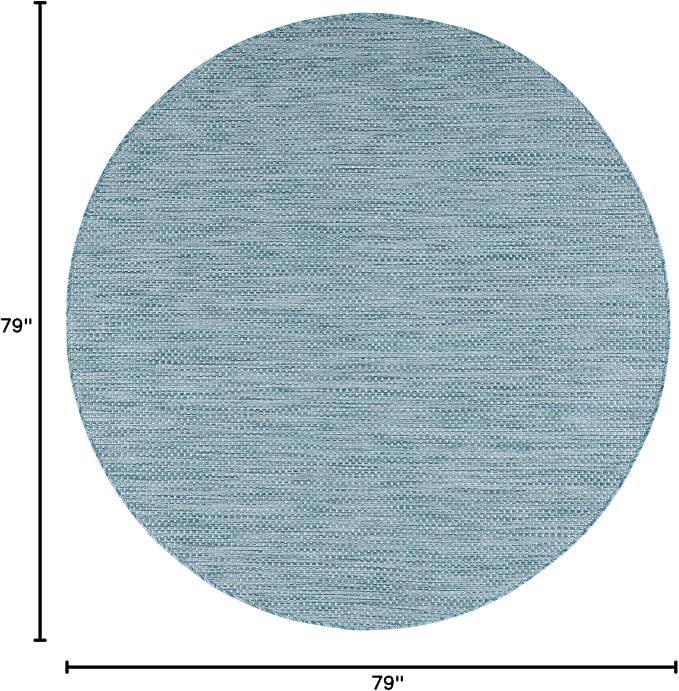 SAFAVIEH Courtyard Collection 6'7'' Round Aqua/Grey CY8521 Indoor/ Outdoor - Image 2