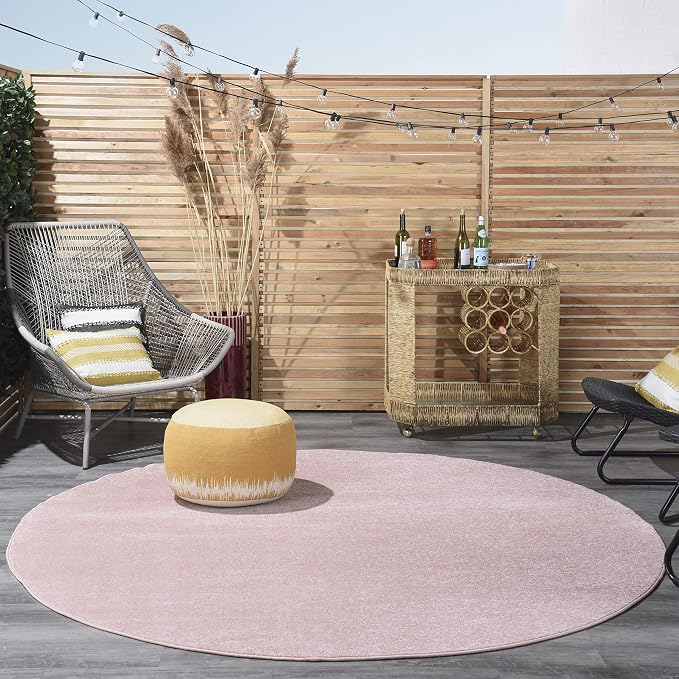 Nourison Home Nourison Essentials Pink 8' x Round Area Rug - Image 2