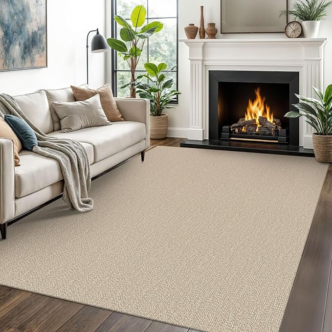EARTHALL Washable Area Rugs 5x7 Ft Non Slip Living Room Rugs Cotton Rubber by EARTHALL