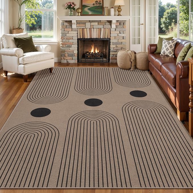 Tangsoo Modern Easy Jute Rug 5x7 Large Washable Area Rugs by Tangsoo