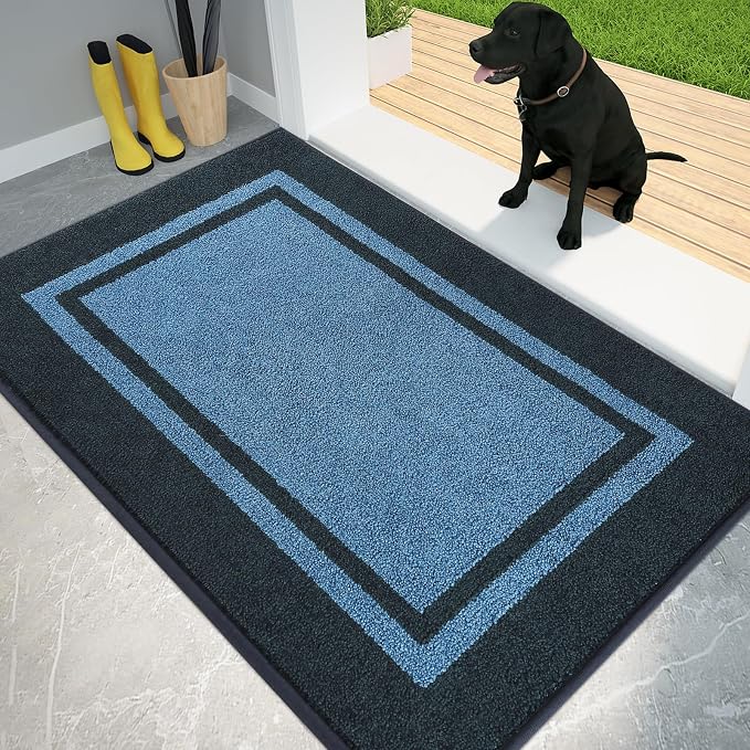 PURRUGS Dirt Trapping Door Mat 34" x 60", Non-Slip Machine Washable Entryway Rug by PURRUGS