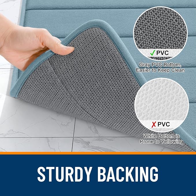 OLANLY Memory Foam Bath Mat 36x24, Super Soft Absorbent Bathroom Rugs, Quick Dry - Image 7