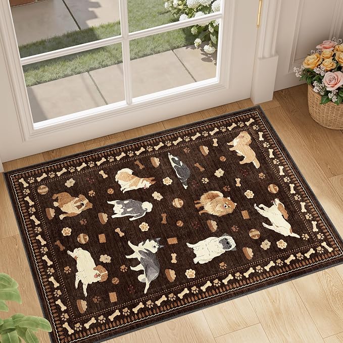 DUKINO 2x3 Entryway Rug, Washable Small Door Mat Indoor Entance Lightweight by DUKINO