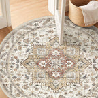 6ft Round Vintage Living Room Area Rug - Image 5