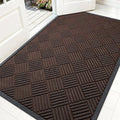 OLANLY Front Door Mat Outside Entrance 59x34, Heavy Duty Sturdy Natural Rubber by OLANLY