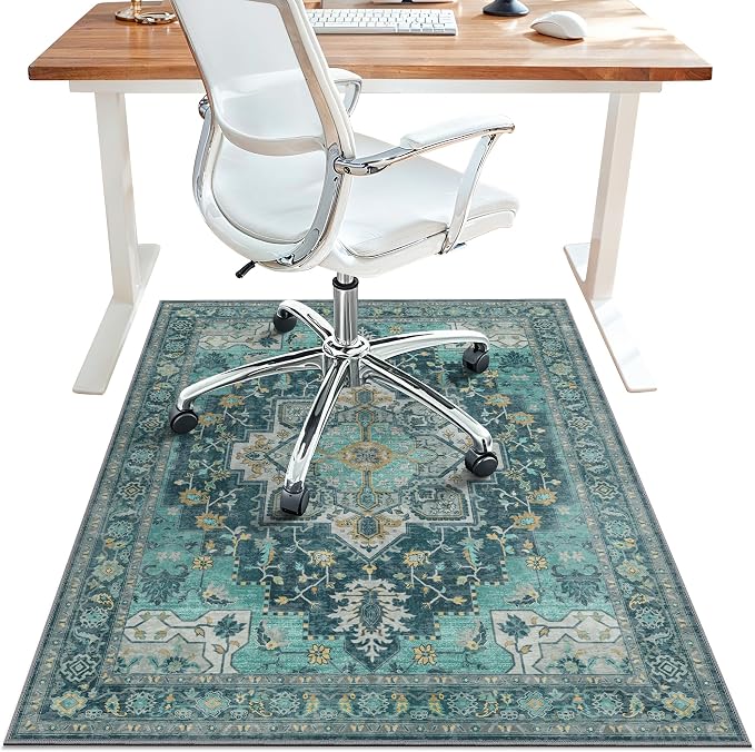 36"x60" Office Chair Mat for Hardwood Tile Floor, Under Desk Carpet Protector by BESBLEE