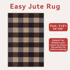 Tangsoo Checkered Easy Jute Rug, 2x3 Washable Ultra Thin Rug - Image 3