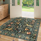 DUKINO 4x4 Square Area Rug for Entryway, Lightweight Animal Print Washable Rug - Image 3